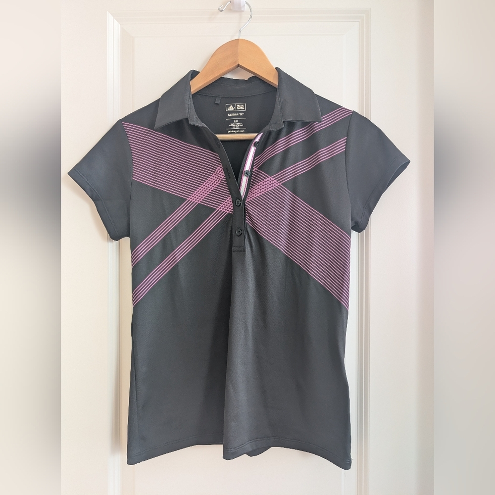 adidas | Climalite Golf Polo | Black and Pink | S